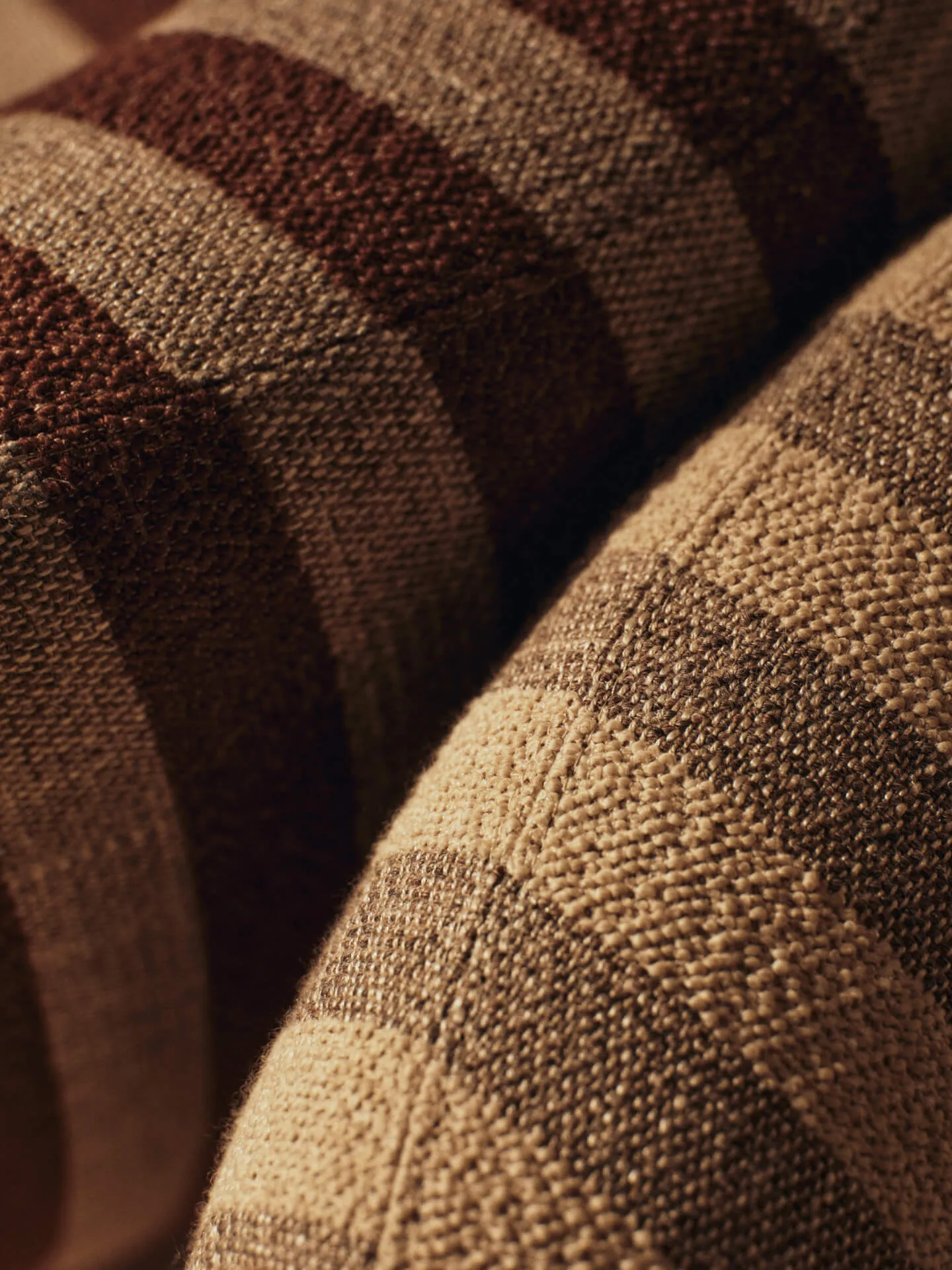 Rico Lounge Chair Piccolo Sessel, Louisiana, Sand-chocolate Ferm Living