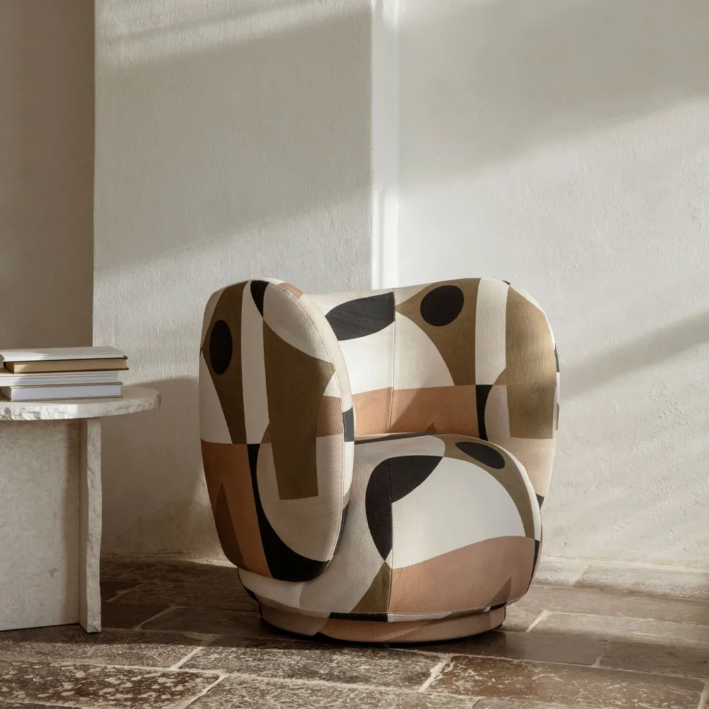 Rico lounge chair Sessel, Brown, brushed Ferm Living