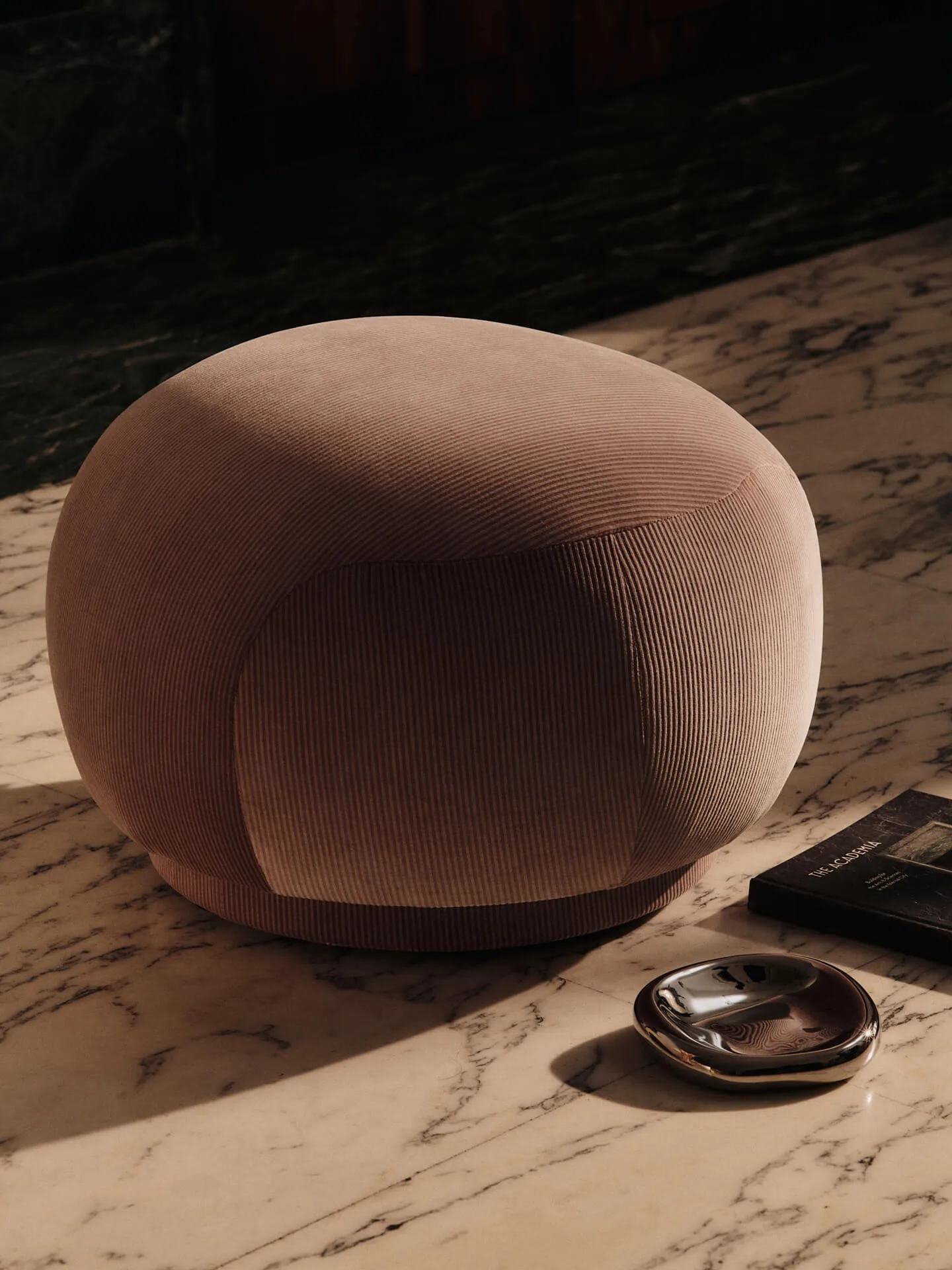 Rico pouf Sitzpuff, Devoré Velvet-blush Ferm Living