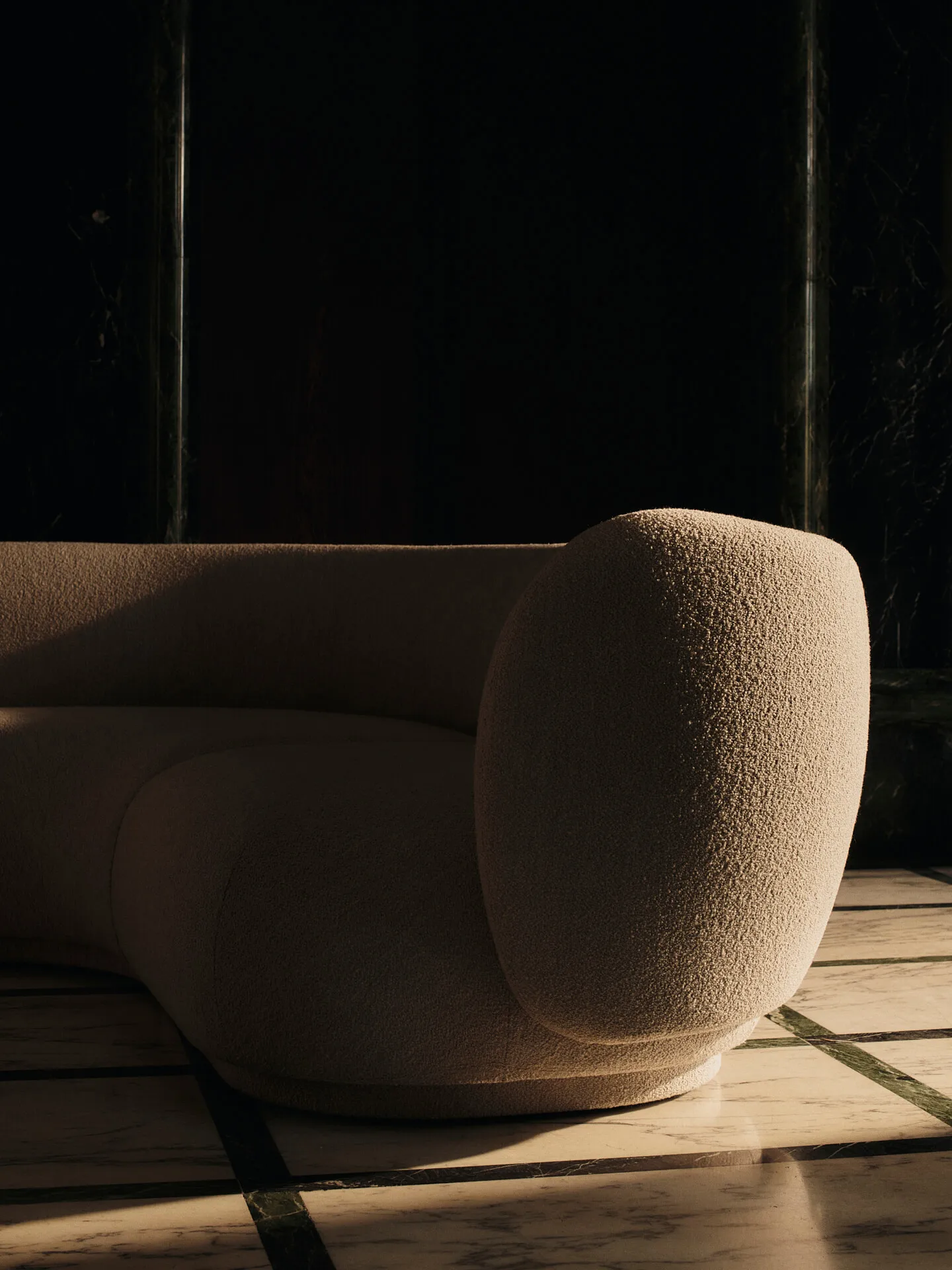 Rico Sofa-Modul Armrest R Soft Bouclé, Natural Ferm Living