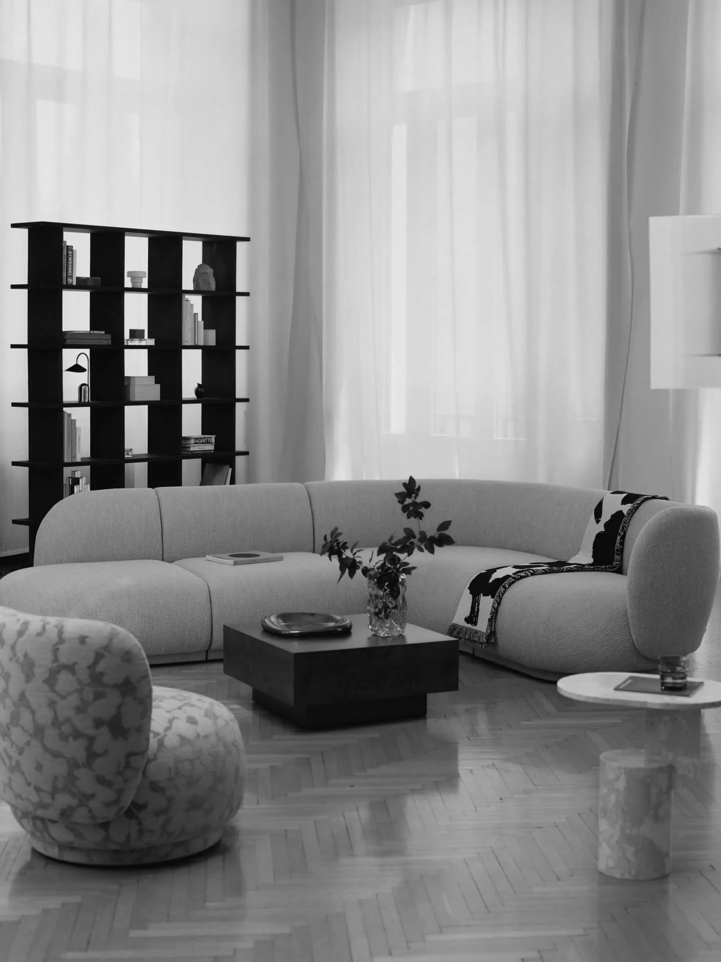 Rico Sofa-Modul Center Soft Bouclé, Natural Ferm Living