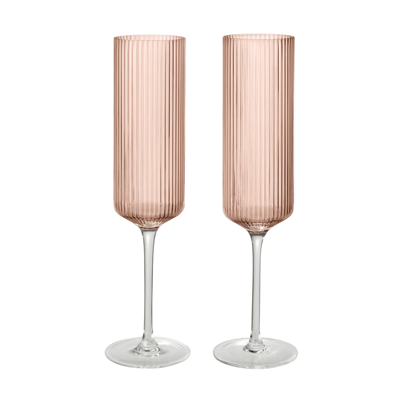 Ripple Champagne flutes Champagneglas 15 cl 2er-Pack, Blush Ferm Living