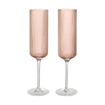 Ripple Champagne flutes Champagneglas 15 cl 2er-Pack - Blush - Ferm Living
