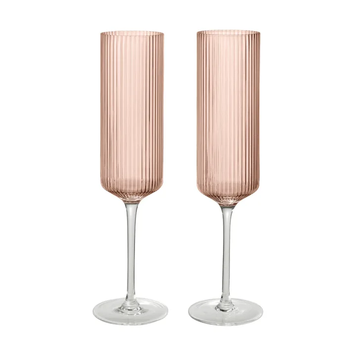 Ripple Champagne flutes Champagneglas 15 cl 2er-Pack - Blush - Ferm Living