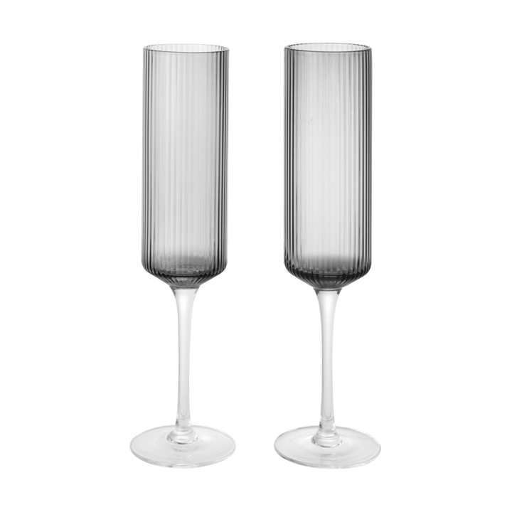 Ripple Champagne flutes Champagneglas 15 cl 2er-Pack - Smoked Grey - Ferm Living