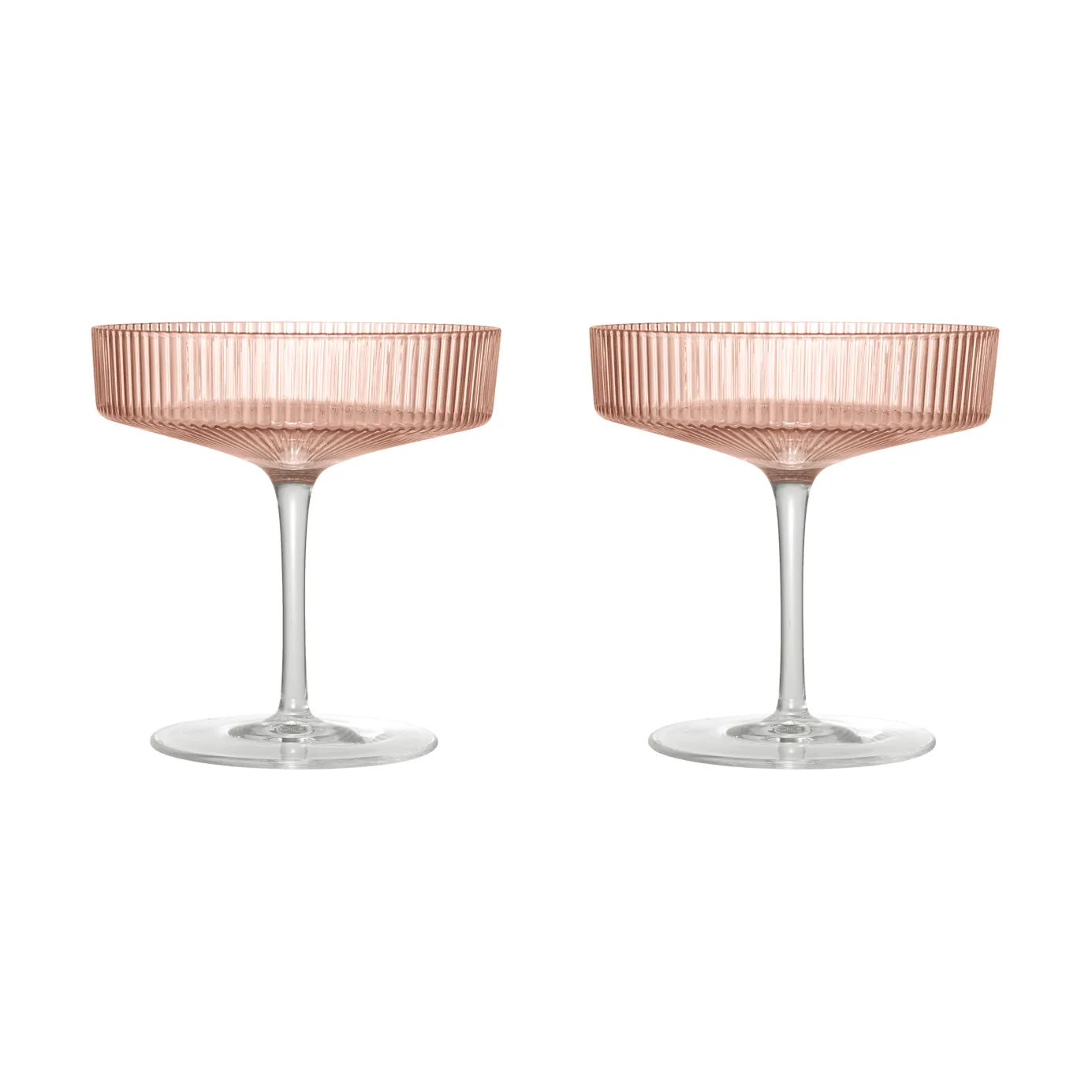 Ripple Champagnerglas 2er Pack, Blush Ferm Living