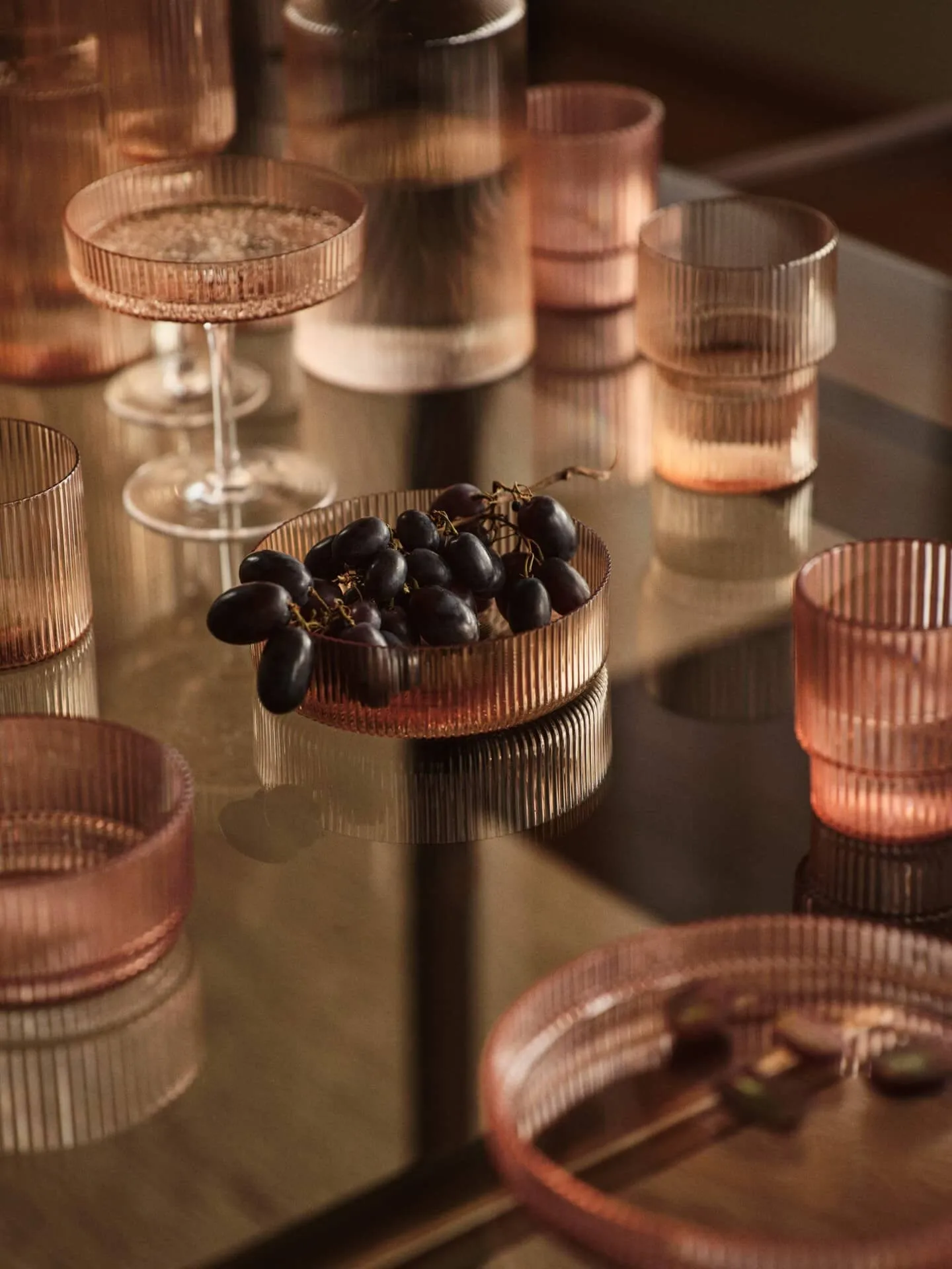Ripple Champagnerglas 2er Pack, Blush Ferm Living