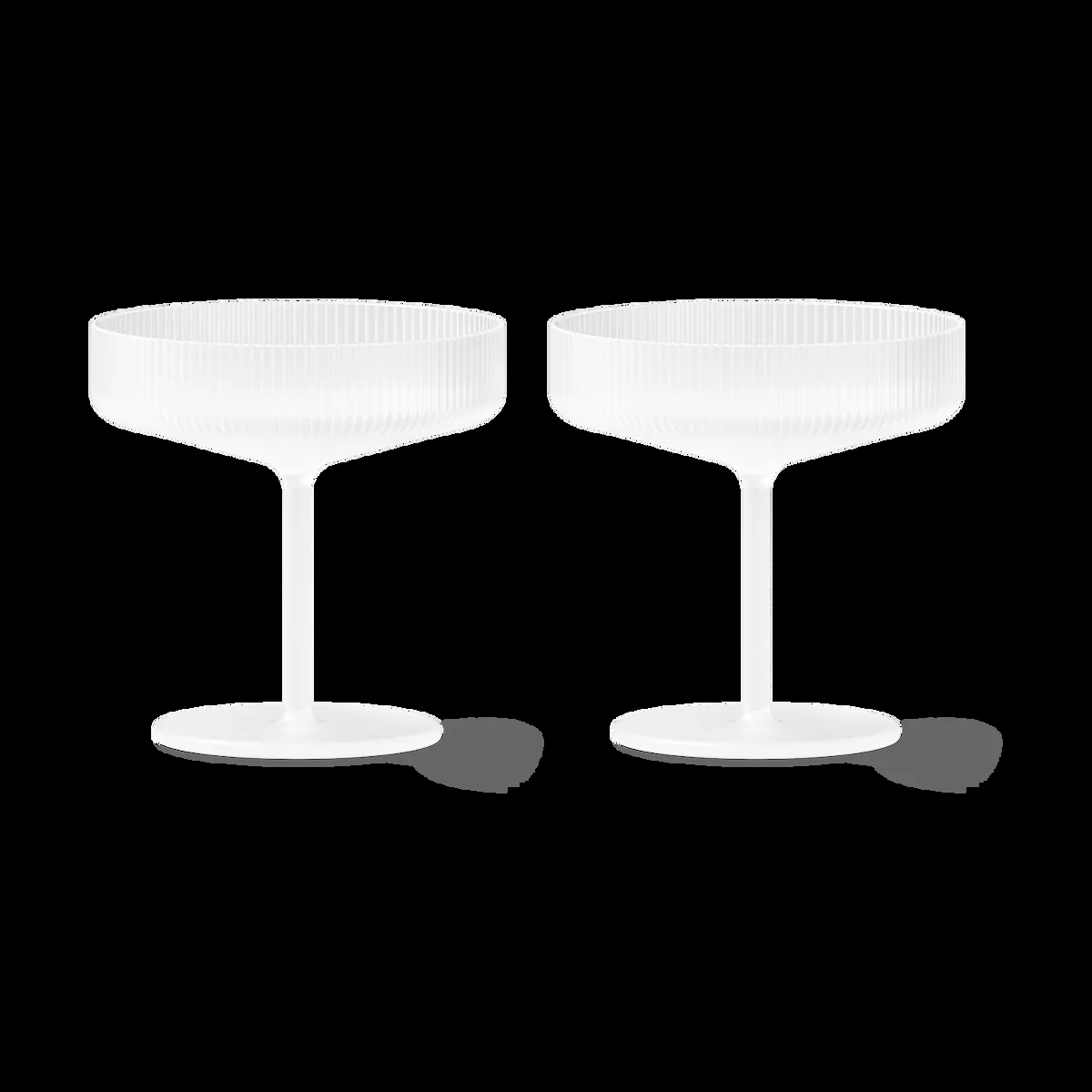 Ferm Living Ripple Champagnerglas 2er Pack Frosted