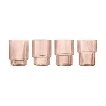 Ripple Glas 4er Pack - Blush - Ferm Living