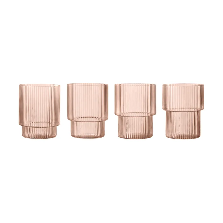 Ripple Glas 4er Pack - Blush - Ferm Living