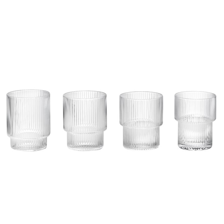 Ripple Glas 4er Pack - Klar - ferm LIVING