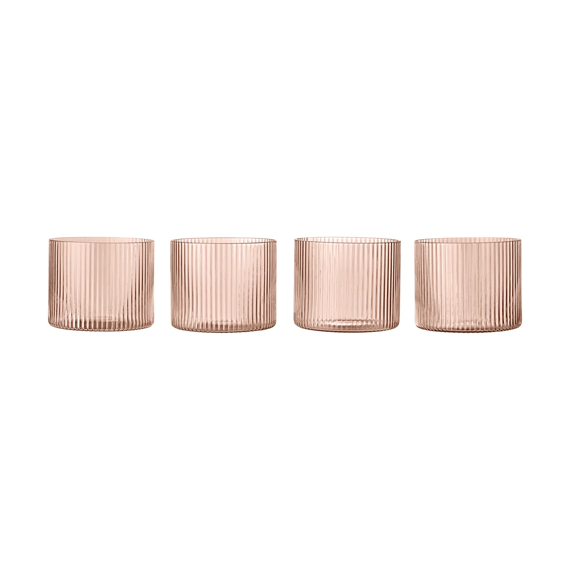 Ripple Glas niedrig 4er Pack, Blush Ferm Living