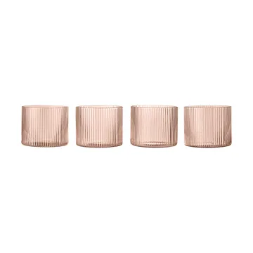 Ripple Glas niedrig 4er Pack - Blush - Ferm Living