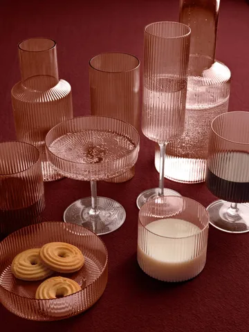 Ripple Glas niedrig 4er Pack - Blush - Ferm Living