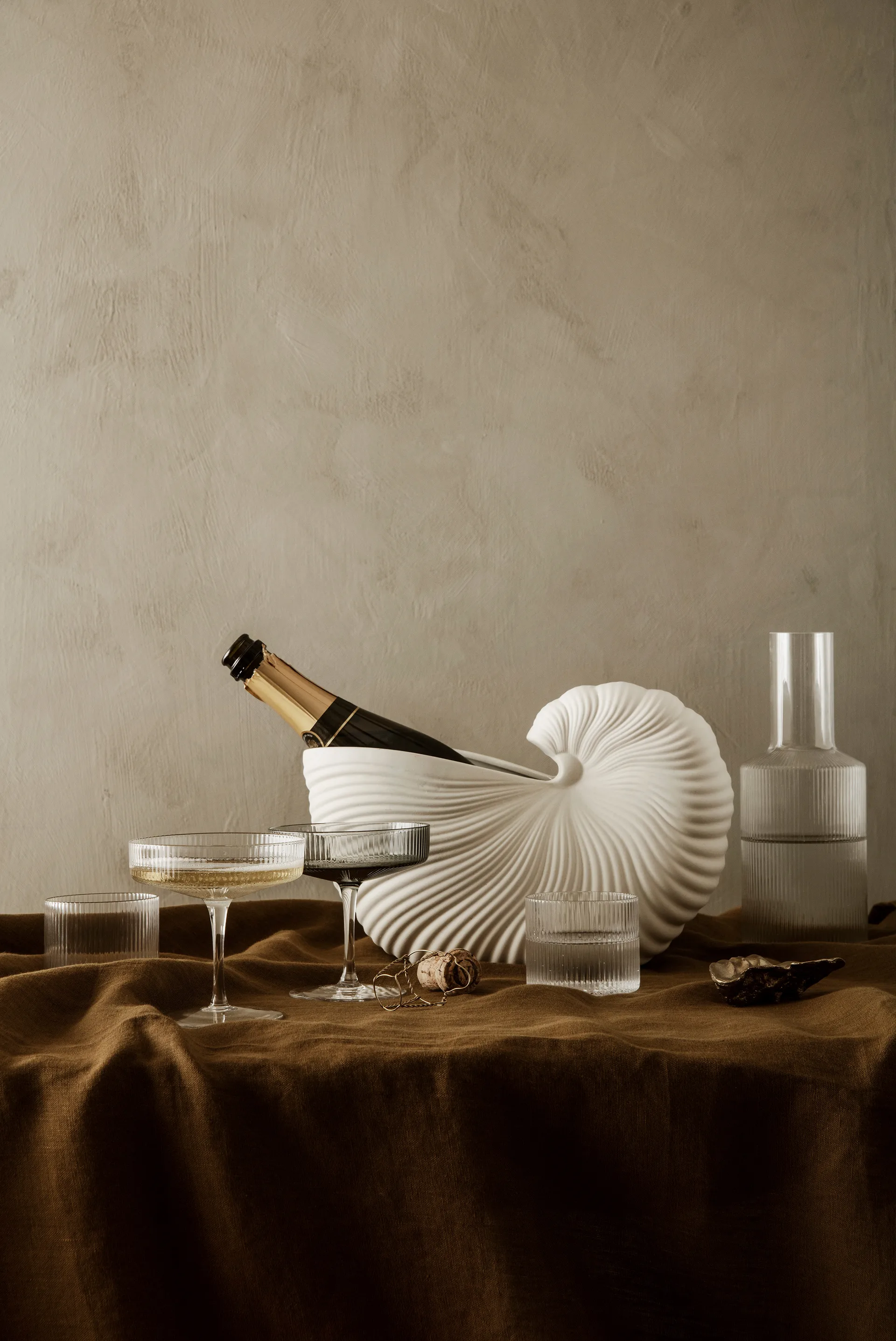 Ripple Glas niedrig 4er Pack, Clear Ferm Living