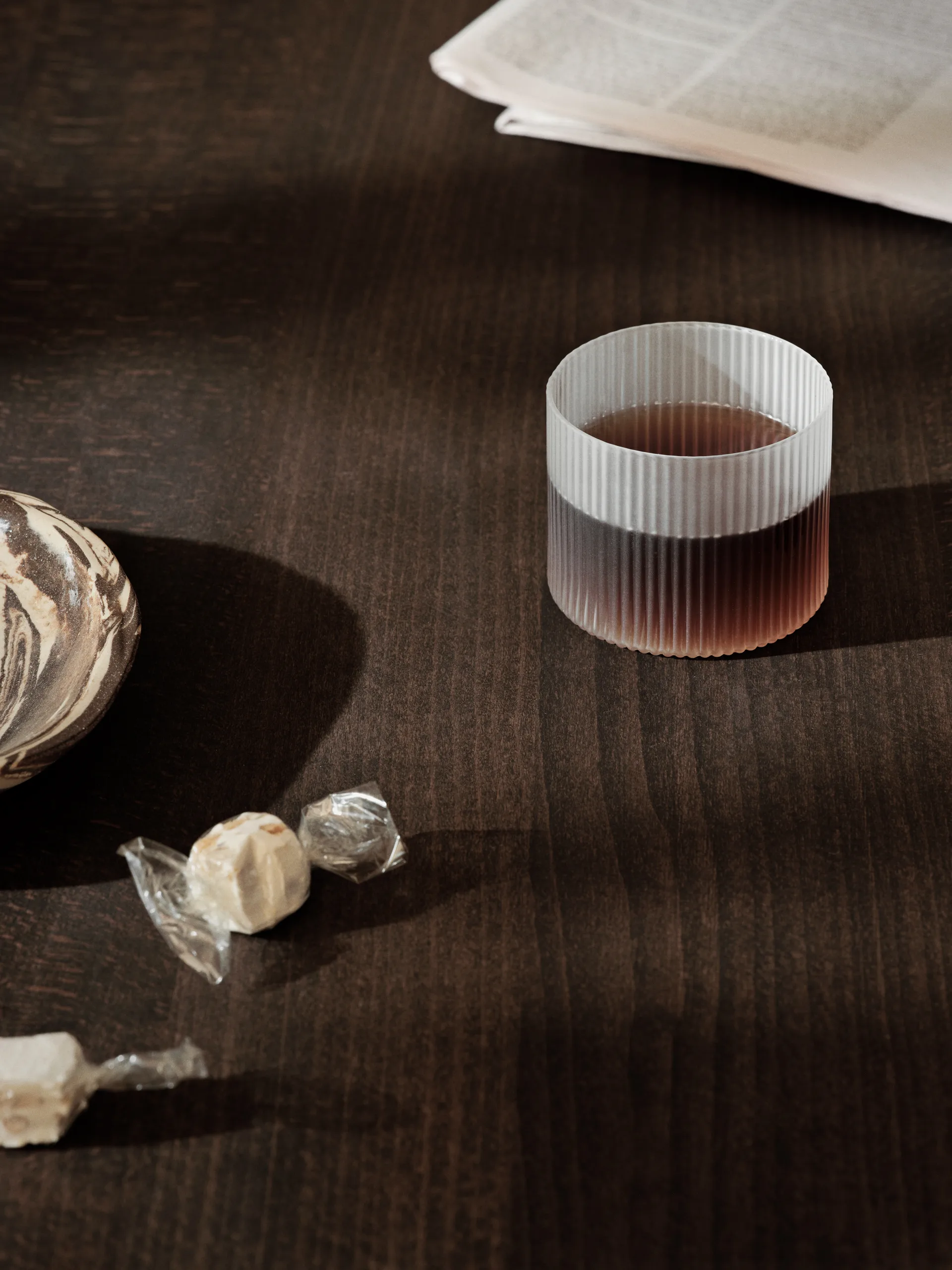 Ripple Glas niedrig 4er Pack, Frosted Ferm Living