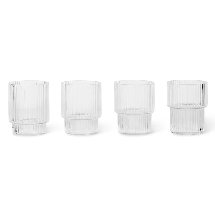 Ferm Living Ripple Glas small 6cl 4er Pack Klar