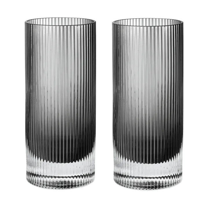 Ripple Highball-Gläser 48 cl 2-teilig - Smoked grey - Ferm Living