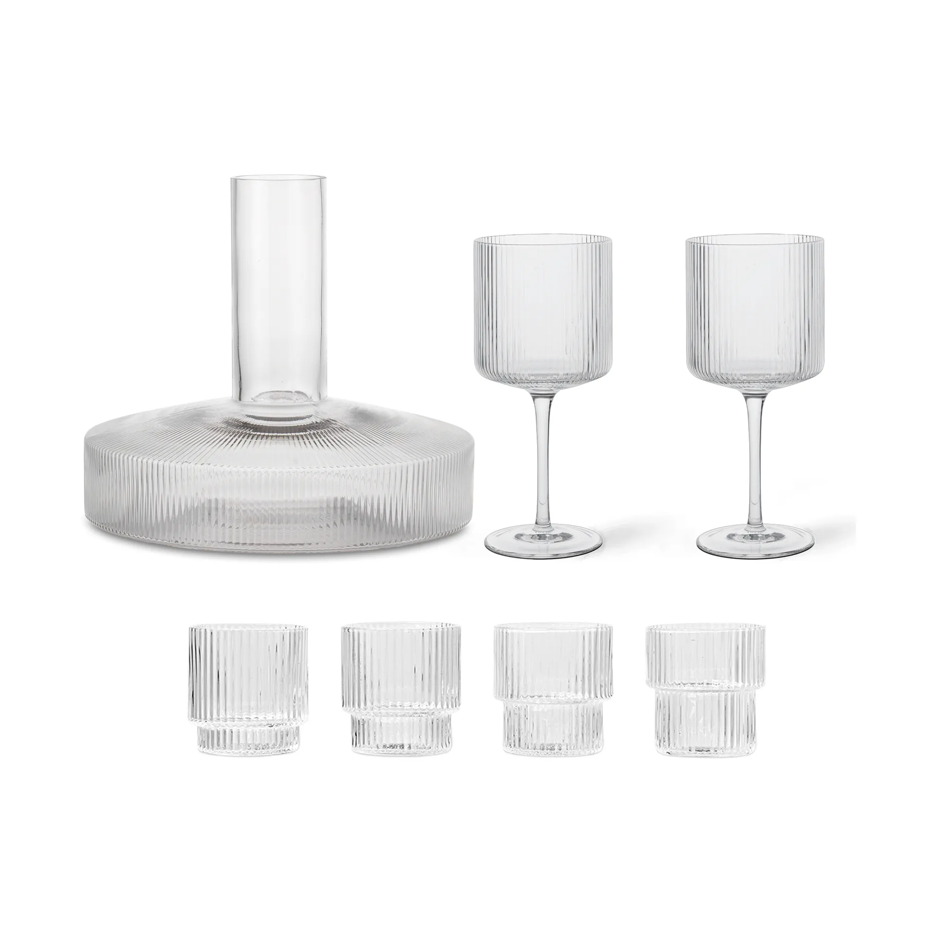 Ripple Karaffe und Glas 17 Teile - Klar,  Ferm Living