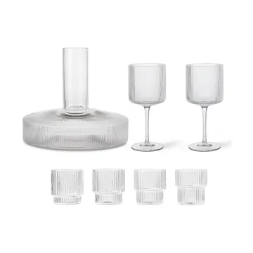 Ripple Karaffe und Glas 17 Teile - Klar - Ferm Living