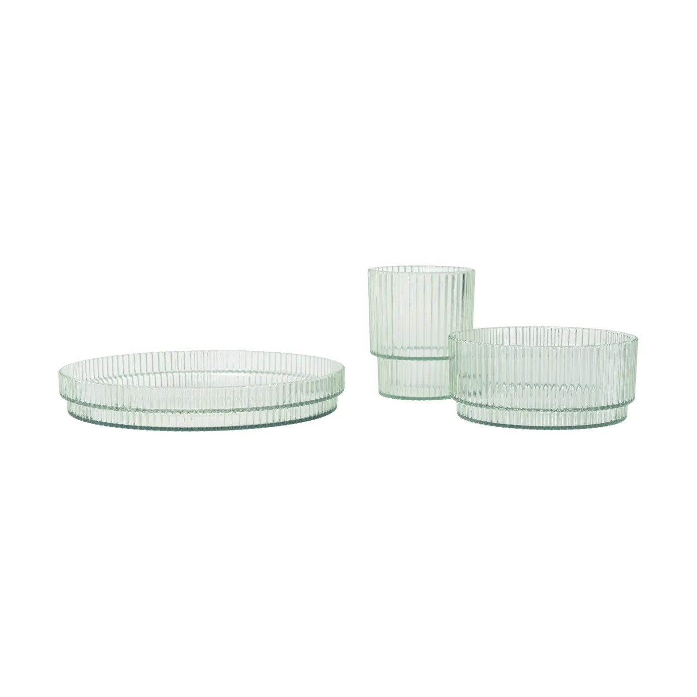 Ripple kids Kindergeschirr, Tea green, 3-teilig Ferm Living