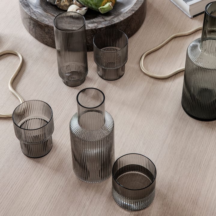 Ripple Longdrink-Glas 4er Pack - Smoked grey - ferm LIVING