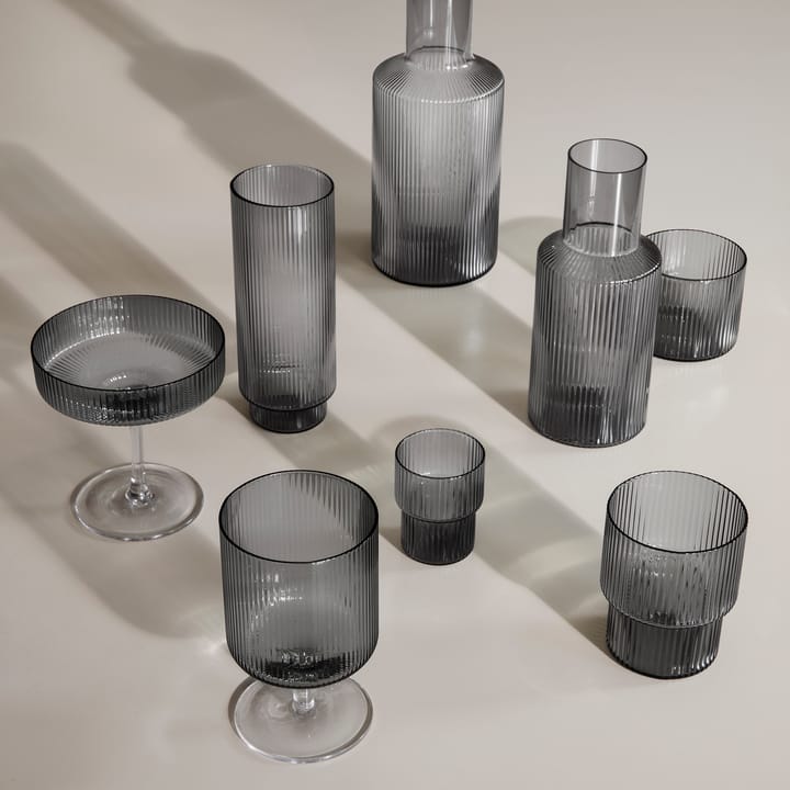 Ripple Longdrink-Glas 4er Pack - Smoked grey - ferm LIVING