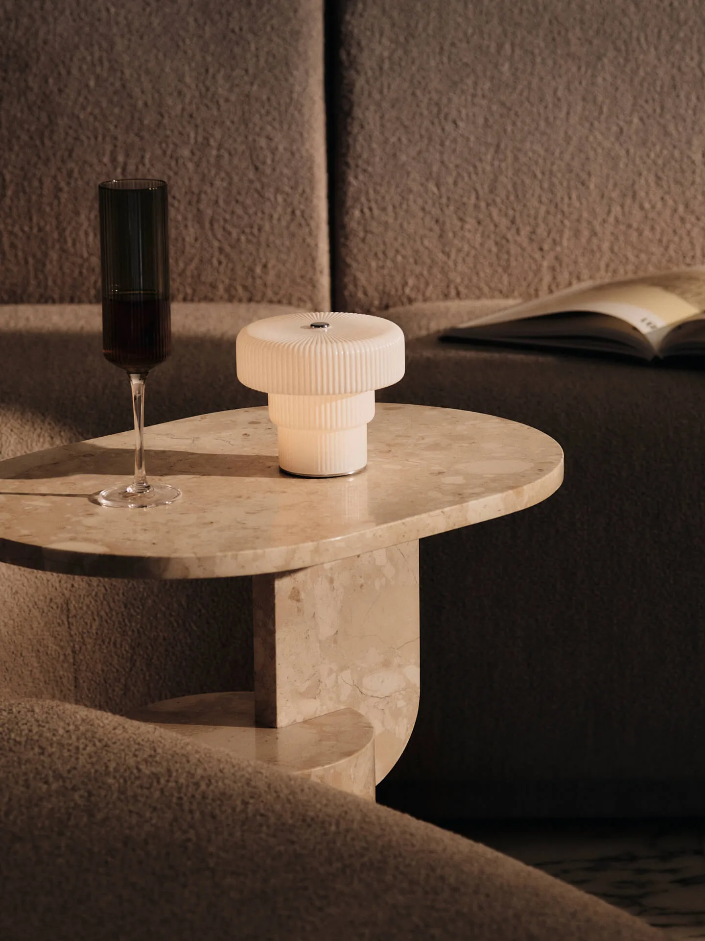Ripple tragbare Tischleuchte 10 cm, White Ferm Living