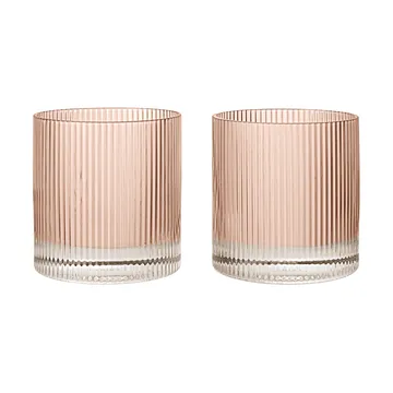Ripple Tumbler Glas 25 cl 2er-Pack - Blush - Ferm Living