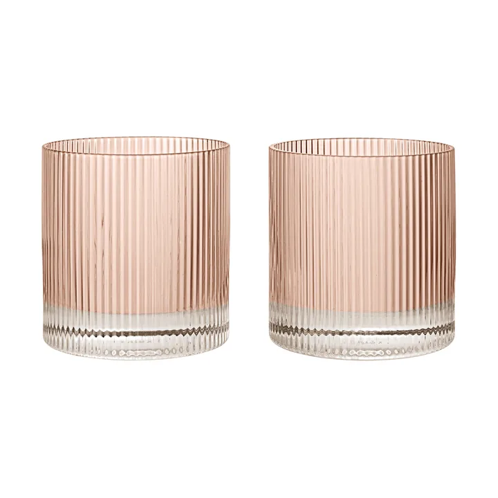 Ripple Tumbler Glas 25 cl 2er-Pack - Blush - Ferm Living