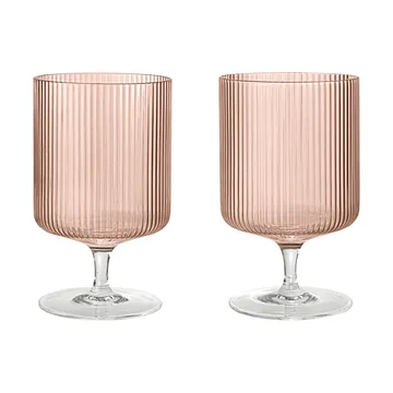 Ripple Weinglas 2er Pack - Blush - Ferm Living