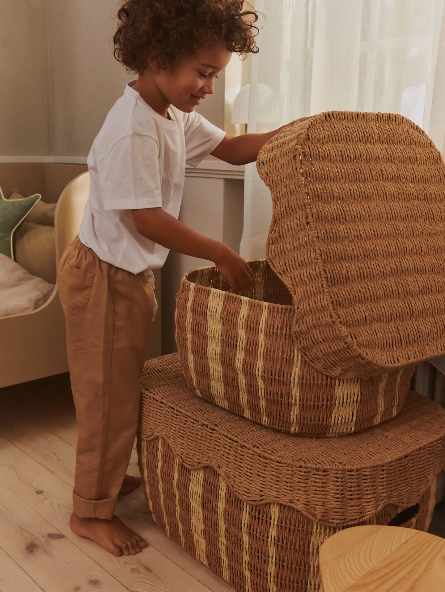 Rivan Aufbewahrungskorb 2-teilig, Natural-off-white Ferm Living