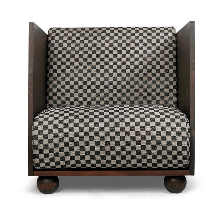 Rum Lounge Chair Check - Dark Stained-Sand-Black - ferm LIVING