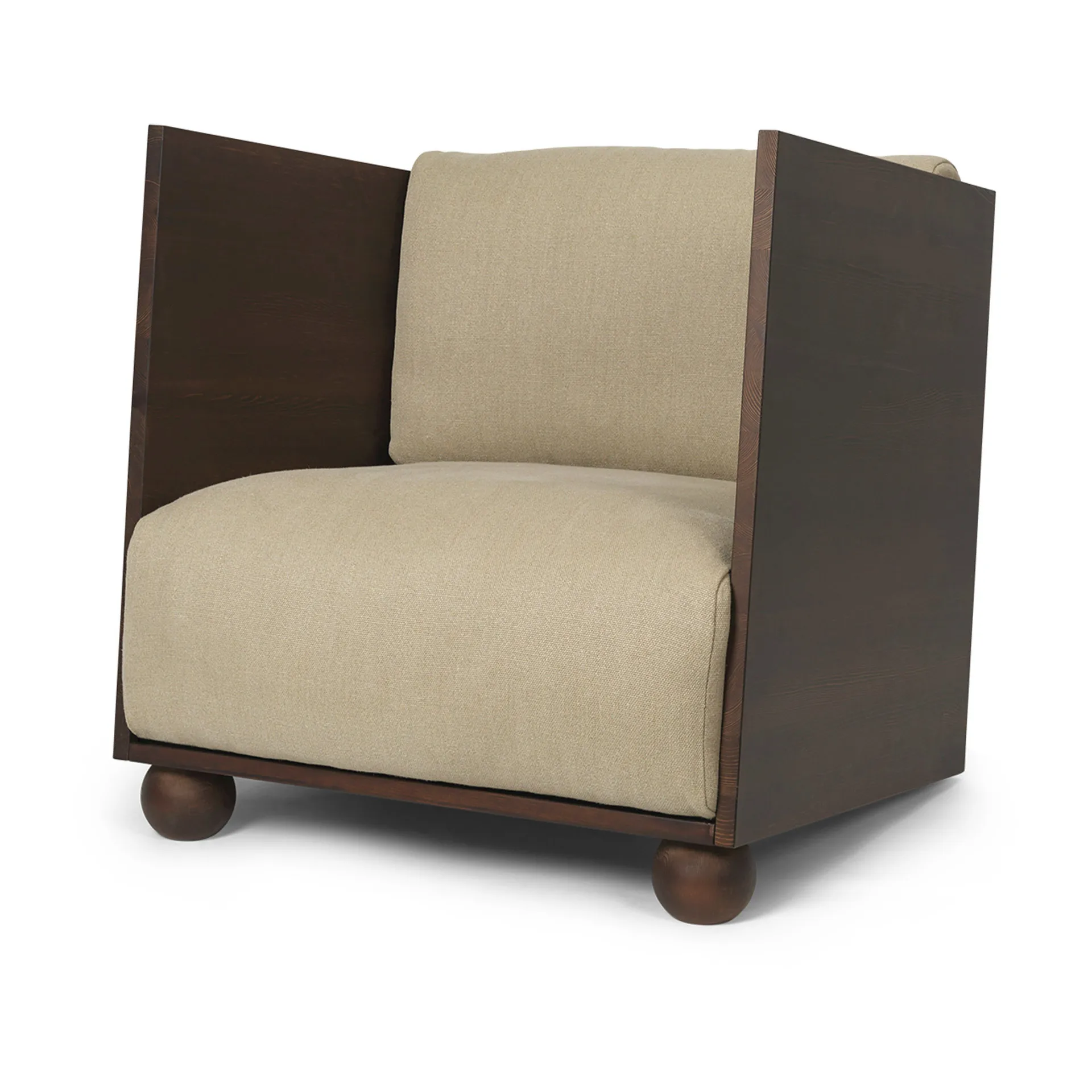Rum Loungesessel rich linen, Dark stained-natural Ferm Living