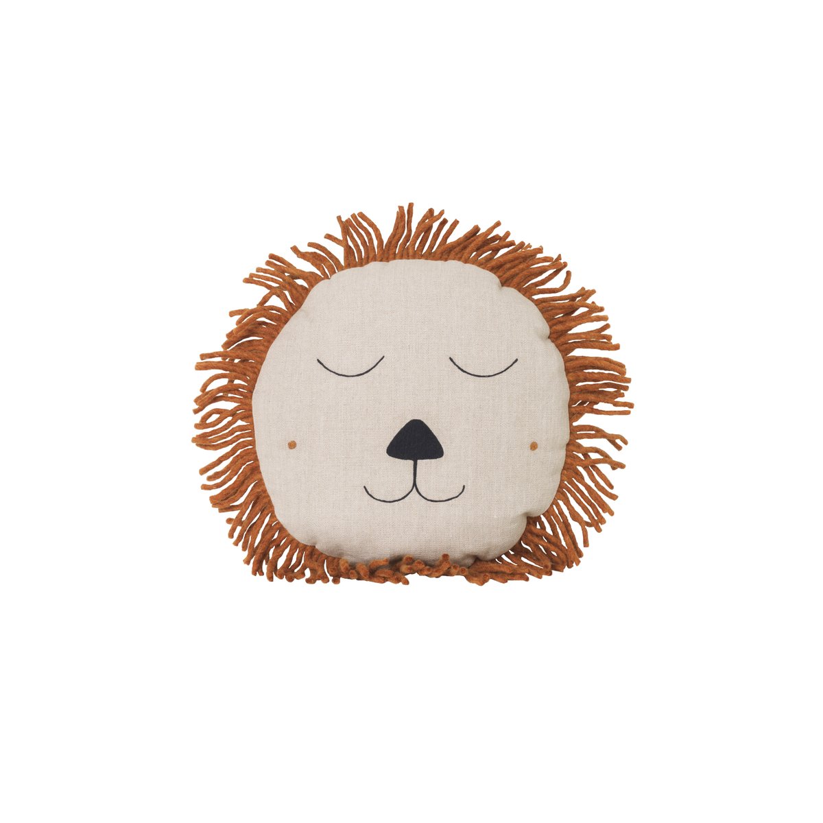 Ferm Living Safari Kissen Löwe Natural | Skandinavisches Design | Zier- & Dekokissen | Braun