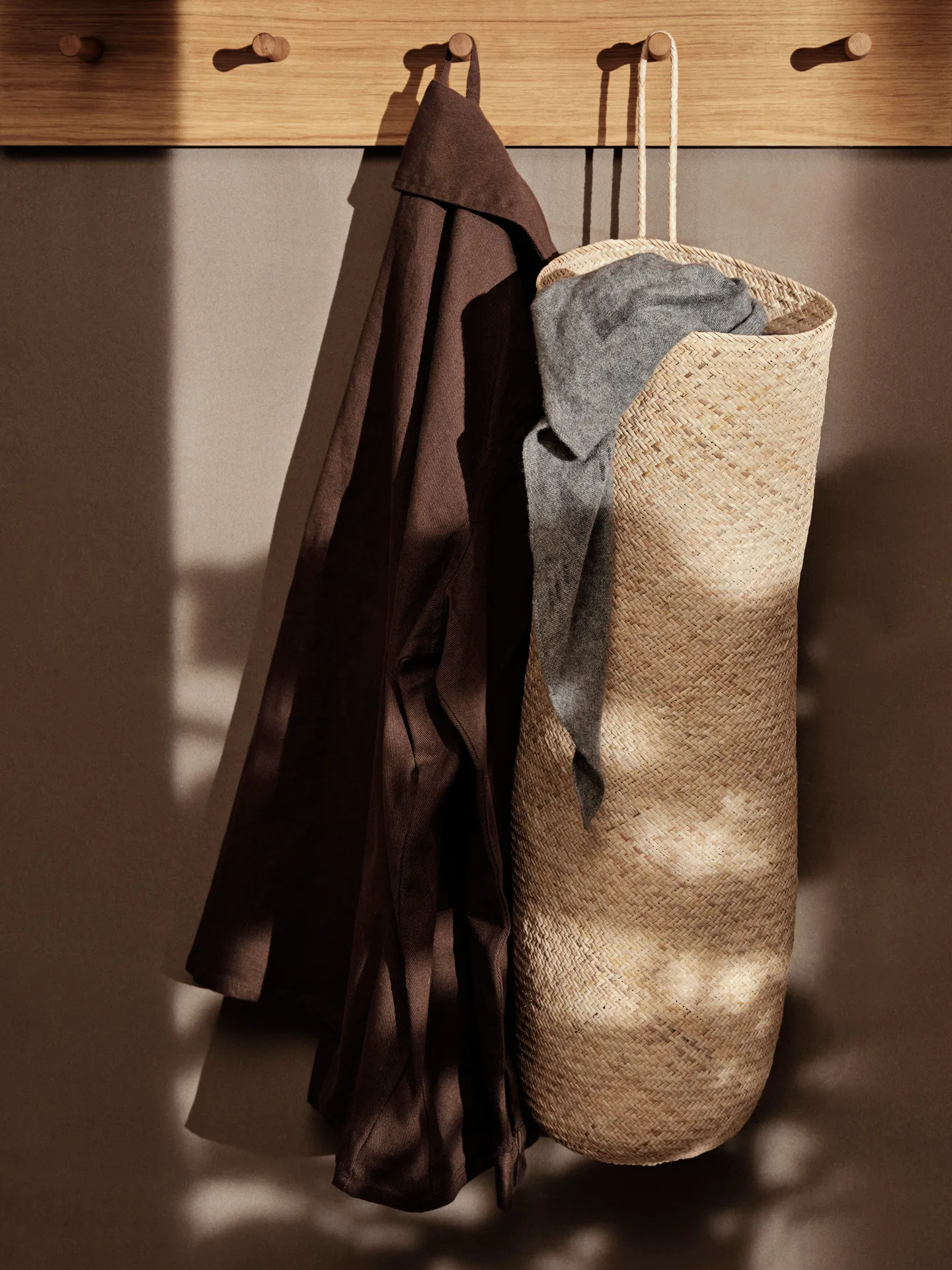 Sato long basket Korb, Natural Ferm Living