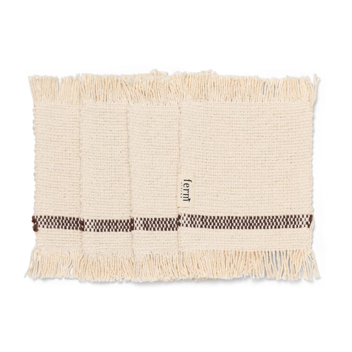 Savor Glasuntersetzer 4er Pack 10 x 14cm, Off-white/Chocolate Ferm Living