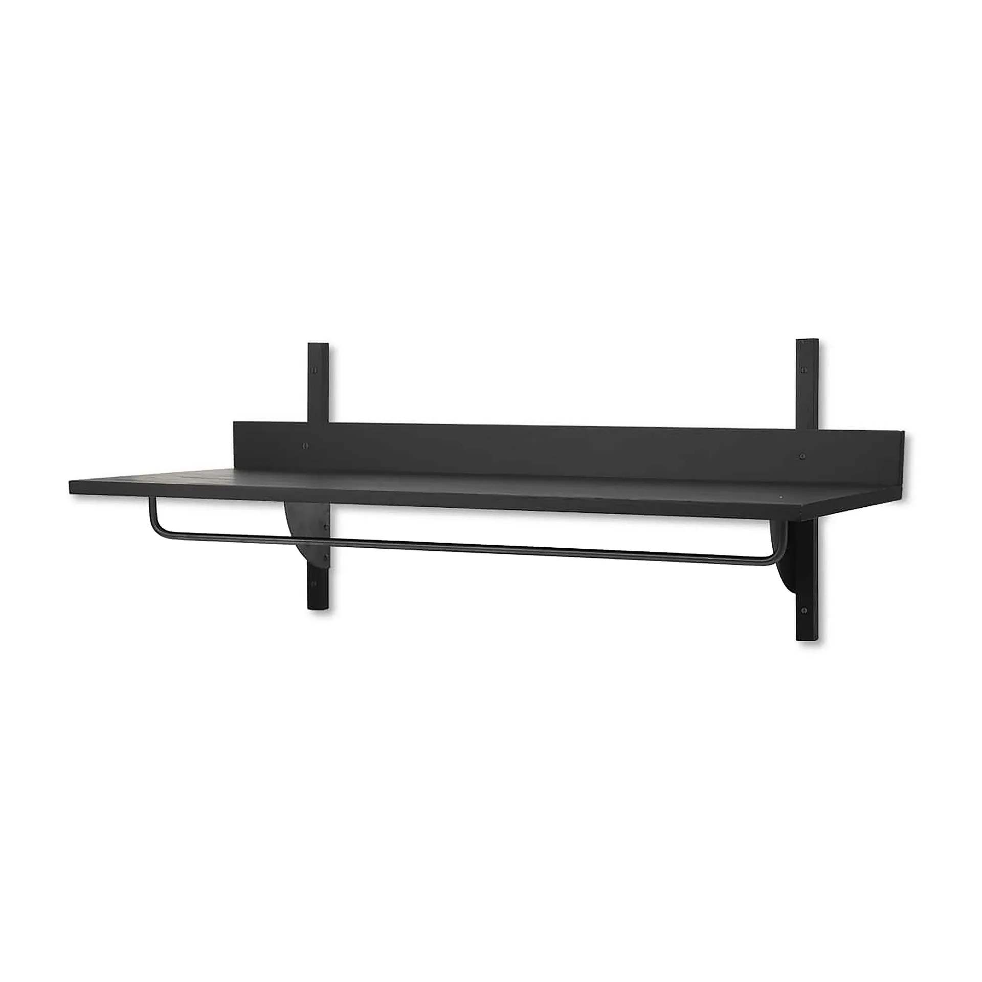 Sector Wandregal mit Stange 37 x 87cm, Black ash-black brass Ferm Living