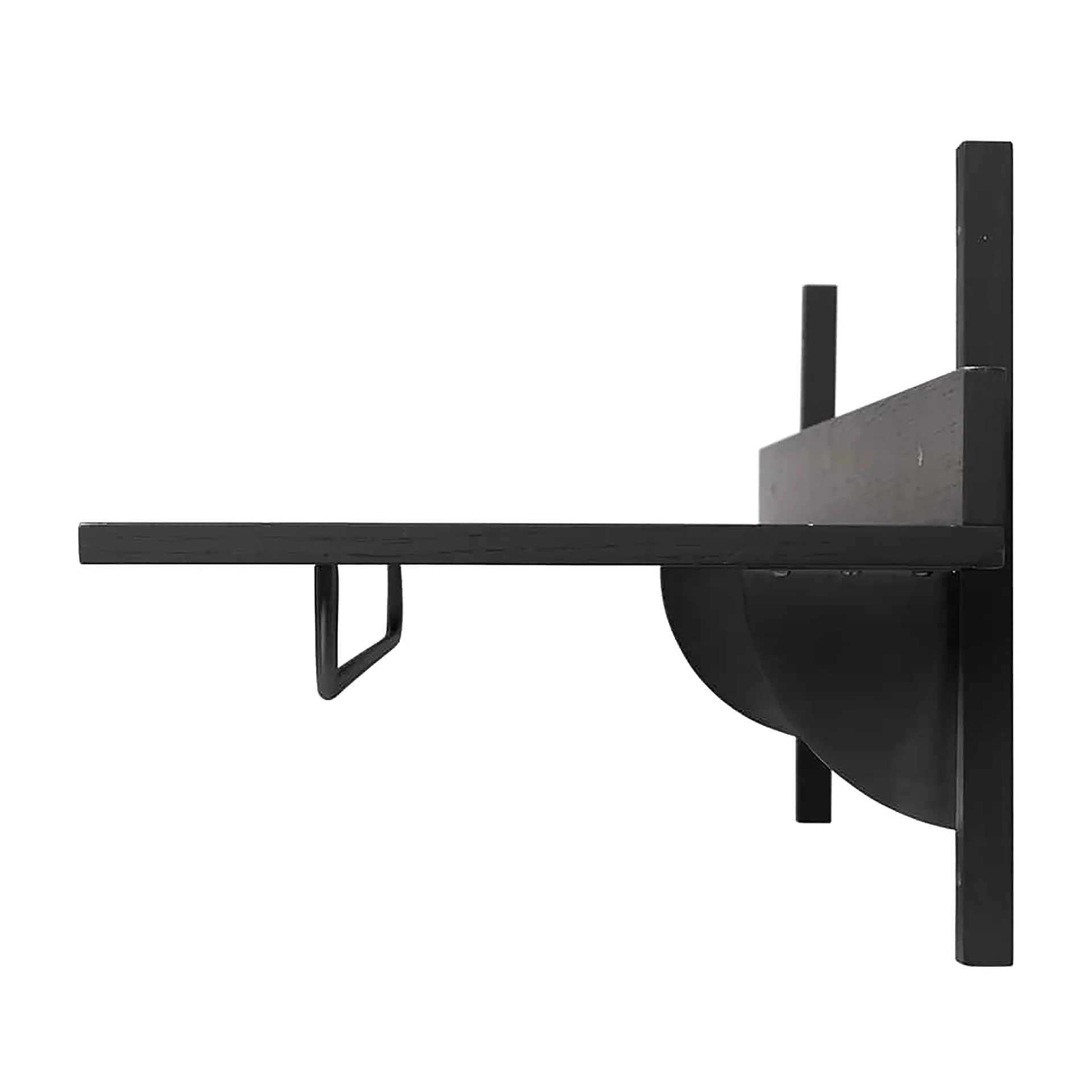 Sector Wandregal mit Stange 37 x 87cm, Black ash-black brass Ferm Living