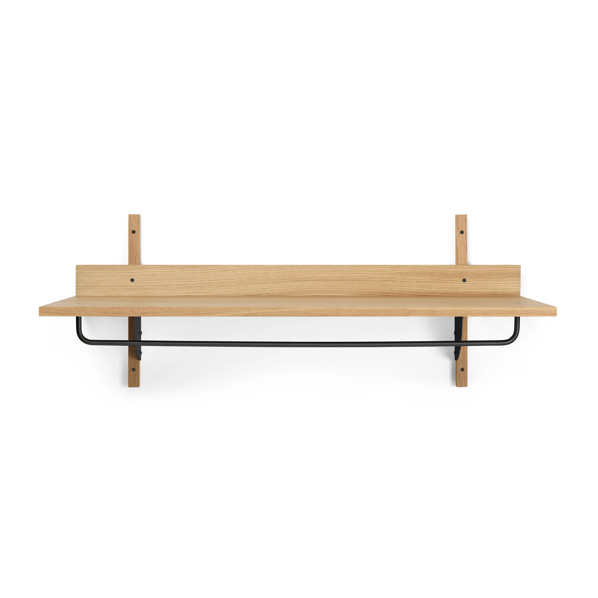 Sector Wandregal mit Stange 37 x 87cm, Oak-black brass Ferm Living