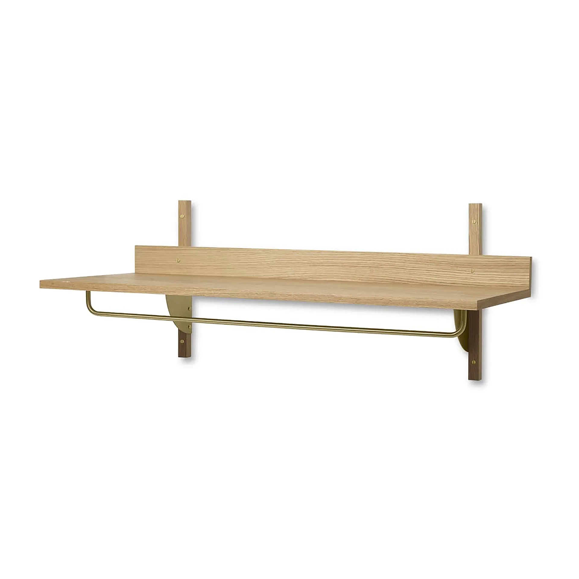 Sector Wandregal mit Stange 37 x 87cm, Oak-brass Ferm Living