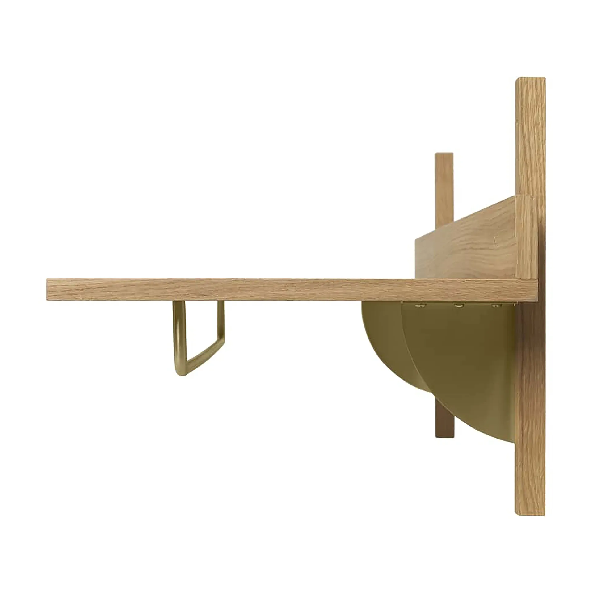 Sector Wandregal mit Stange 37 x 87cm, Oak-brass Ferm Living