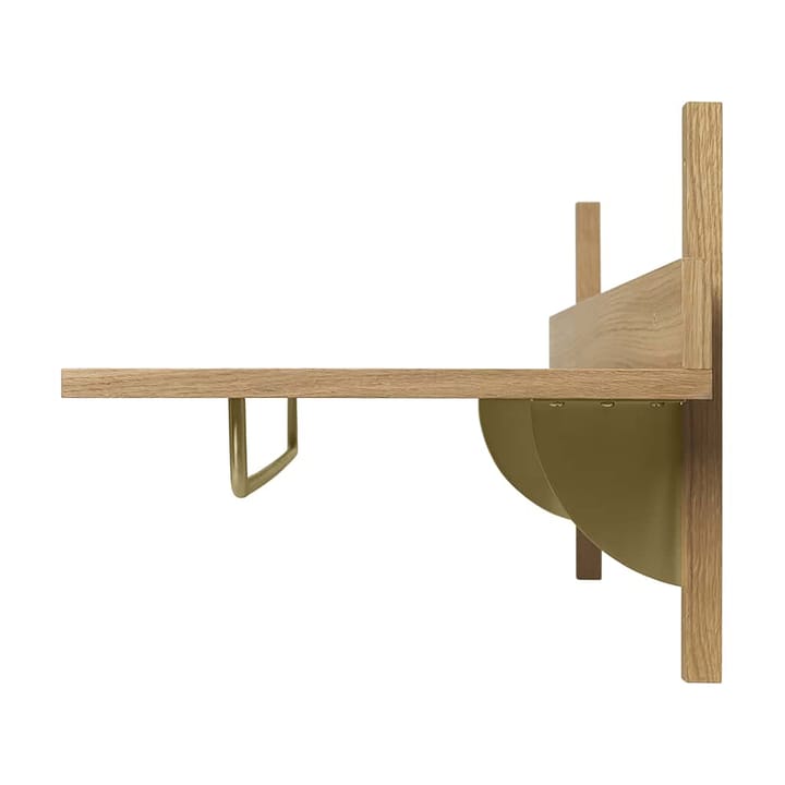 Sector Wandregal mit Stange 37 x 87cm - Oak-brass - ferm LIVING