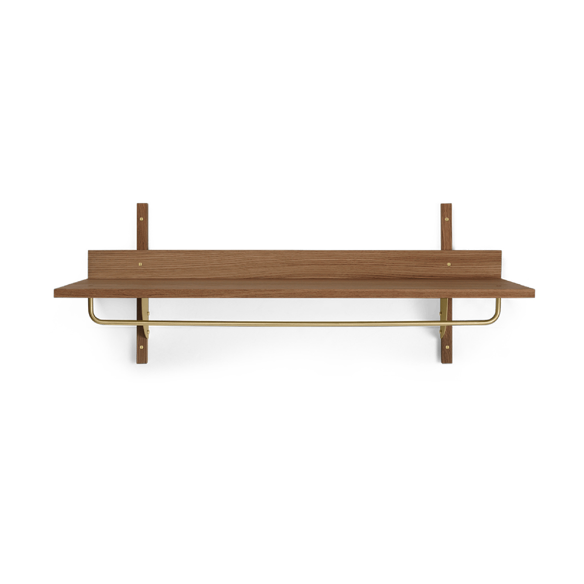 Ferm Living Sector Wandregal mit Stange 37 x 87cm Smoked Oak, brass