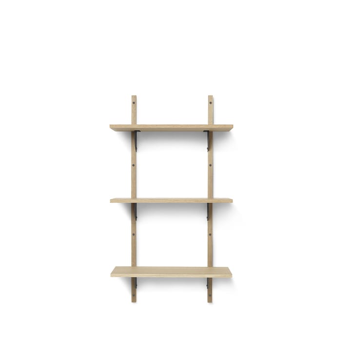 Sector Wandregal triple narrow - Natural oak, s/l, schwarzes Messing - ferm LIVING