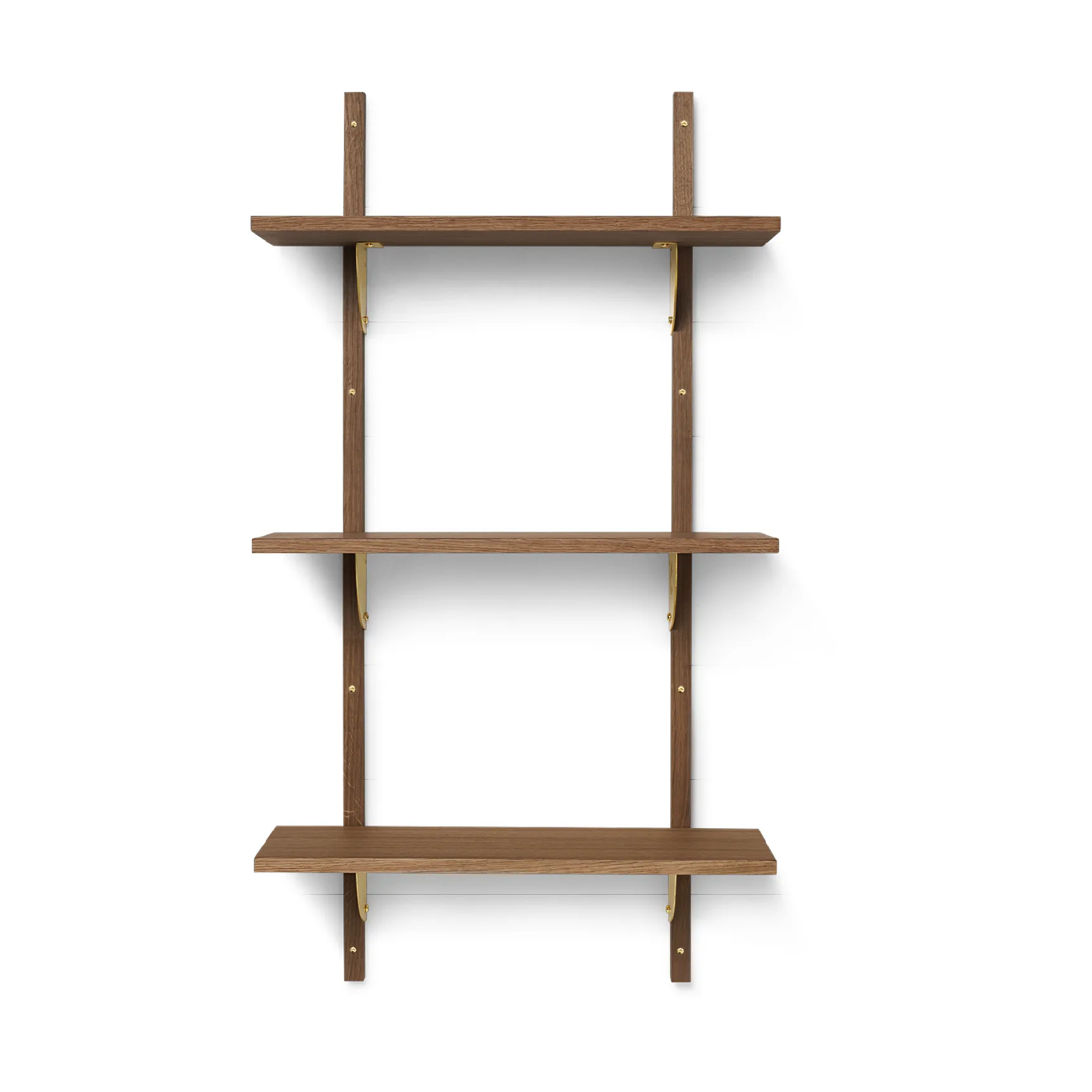 Sector Wandregal triple narrow, Smoked Oak, brass Ferm Living