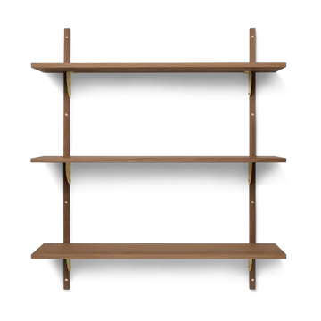 Sector Wandregal triple wide - Smoked Oak, brass - Ferm Living