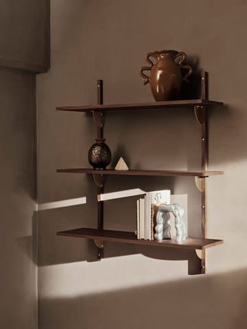 Sector Wandregal triple wide - Smoked Oak, brass - ferm LIVING