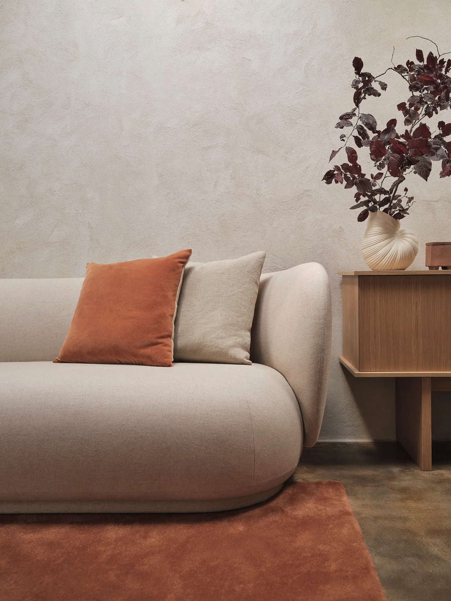 Senti Kissen 50x50 cm, Baked clay Ferm Living