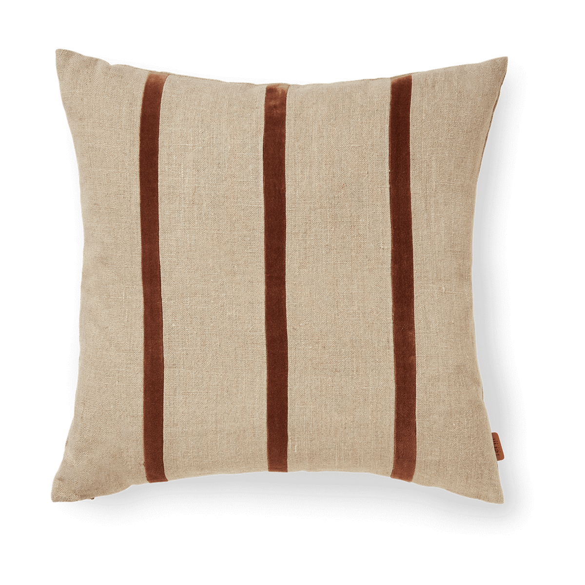 Ferm Living Senti Stripe Kissen 50x50 cm Linen-carob brown